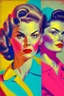 Placeholder: Strong women portrait from the 50s feminism bright colors