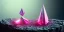 Placeholder: single pink crystal, on an altar in a foggy cave, cinematic,