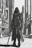 Placeholder: Male human rogue in a city