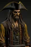 Placeholder: Jack Sparrow pirate, half body height ultra realistic