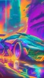 Placeholder: futuristic supercar, hand draw urbansketch art style inspired by Marta Vilarinho de Freitas, flat, vector illustration, urban sketch cyberpunk 2099 blade runner 2049 neon neo-impressionism expressionist style oil painting, smooth post-impressionist impasto acrylic painting, thick layers of colourful textured paint futuristic futurism noir