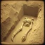 Placeholder: Footage appears as if captured with an ancient 19th-century camera, complete with flickering exposure, uneven frame rate, and grainy, black-and-white texture. The scene shows a dusty archaeological site where Victorian-era explorers have uncovered a fossilized skeleton of a giant humanoid. A dusty 19th-century archaeological excavation site in England, where Victorian-era explorers have uncovered the fossilized skeleton of a giant humanoid. The partially unearthed bones lie in a large trench