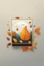 Placeholder: square logo , landscape with leaf fall, flying leaves