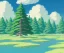 Placeholder: Trees, river, clouds