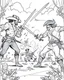 Placeholder: Sword Fight Showdown: Create an intense coloring page featuring a dramatic sword fight showdown between pirates, challenging artists to capture the energy of the battle.