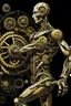 Placeholder: mechanical man punk cypher dancing detailed cogs and screws leonardo da vinci style detail STYLE OF Hiroshi Nagai