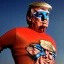 Placeholder: realistic image of donald trump as a mexican wrestling fighter posing, Mexican eyes wrestling mask, mesh bodysuit, red blue, retro style, 80s, vibrant color, highly detailed, sky background, concept art, unreal engine 5, god rays, ray tracing, RTX, lumen lighting, ultra detail, volumetric lighting, 3d, finely drawn, high definition, high resolution.