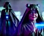 Placeholder: Star wars animation, Abby Lee miller, cloak, headdress, holding lightsaber, hands