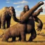 Placeholder: mammoth and man prehistoric savannah hunter