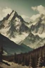 Placeholder: create a vintage image of beautiful mountains