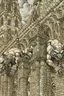 Placeholder: Gargoyles Promt: Art Nouveau Gothic Hyper realistic intricate oil paint detailed pencil sketched Notre Dame gargoyles in the style of Escher, a resin painter