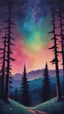 Placeholder: a painting of a night sky with stars and trees, colorful night sky, stary night painting, magical forest backround, cosmic night background, vibrant painting, atmospheric dreamscape painting, night sky background, colorful painting, northern lights background, colorful stars, beautiful color art!, vivid painting, dream scenery art, anato finnstark and alena aenami