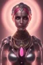 Placeholder: cyborg, indian woman, pink hair, perfekt eyes, smile, real