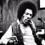 Placeholder: portrait of Jimi Hendrix at a turntable with headphones on being a DJ, cigarette in mouth