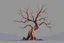Placeholder: Concept art of an alien dead tree, no background, low poly, retro graphics
