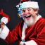 Placeholder: freaky Santa, laughing, spreading his wings