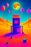 Placeholder: beeple THE ONLY LIMIT IS YOUR IMAGINATION in the sandbox with bucket and spade and bitcoins