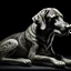 Placeholder: a black and white 3D image of a full body light brown labrador lying down, surreal and otherworldly, intricate linework, mind-bending composition, intricate patterns in the fur, specialy in the facemasterful use of light and shadow,masterful use of light and shadow,masterful use of light and shadow, dreamlike quality, detailed linework akin to Moebius, intricate details, vibrant and contrasting colors, Artstation for showcasing.