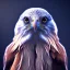 Placeholder: portrait of a bird of prey, feathers, extremely sharp detail, finely tuned detail, ultra high definition, 8k resolution, dynamic lighting, unreal engine 5, ultra sharp focus, winter landscape, background trees