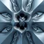 Placeholder: 2d structures recursive made of a metallic random color ribon thick fractat of and geometry objects ,blue gray tema background