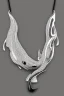 Placeholder: Orca whale white gold necklace with black jewels