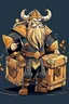 Placeholder: viking character holding a treasure chest