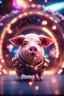 Placeholder: really macho pimp pigs that go hard , in front of space portal dimensional glittering device, bokeh like f/0.8, tilt-shift lens 8k, high detail, smooth render, down-light, unreal engine, prize winning