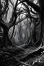 Placeholder: black and white vines on the trees magical forest