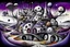 Placeholder: whimsical, weird ball-like houses stand in village in weird whimsical landscape with long bridges, , futur-surreal vibe with abstractions, around surreal cracked painted weird land with dark purple, gray, black, white, brown colors. style of Chagall , of Minjae Lee and Tim Burton, absurd beauty picture. weird bizarre absurd, nightmare, big neuron network background and thin bridges, surreal cinematic vibe