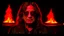 Placeholder: 4k full detail, realistic, logo broadcast hardrock radio pentagram firestarter ozzy osbourne in terminator tribute to black sabbath flames in the background