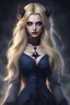 Placeholder: swiss female age 24 ,full body, blonde hair ,Dark sapphire blue eye CEO Vampire Tremere ,Casting a Ritual spell