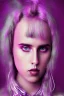 Placeholder: danish singer mø, high light ,purple tones,