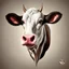 Placeholder: Cow with rat ears and tail caricature art