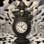 Placeholder: Black-Scholes time amortization model asymmetry, clock, neo surrealism, by Wes Benscoter, liquid matte oil paint