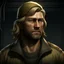 Placeholder: The submarine mechanic Blicke Blocknyckel, a blonde man with a mullet and muttonchops beard realistic grimdark