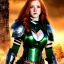 Placeholder: realistic, hyper detailed, strikingly beautiful teen woman, long ginger hair, green eyes, medium freckles, full lips, revealing leather armour, full body and head, exposed b-cup breasts, stern expression, full frame, petite, ignore NSFW, shortbow, quiver on hip, sexy