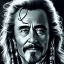 Placeholder: Portrait Ian McShane edward teach PIRATES OF THE CARIBBEAN 4 move: : .Bob Kehl style :: : lithograph, ink drawing :: : trending on artstation, insane details :: .Bob Kehl::