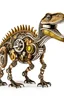 Placeholder: Tyrannosaurus rex, mechanical, Steampunk, white background