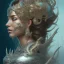 Placeholder: sango fantasy, fantasy magic, intricate, sharp focus, illustration, highly detailed, digital painting, concept art, matte, artgerm and paul lewin and kehinde wiley, masterpiece silver dragon head brown Asain African nice breast Afo woman turquoise waves