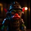 Placeholder: viking goblin horror man robot chat bot birthday, motion blur, 8k, downlight, soft light, depth of field, photorealism, trending on art station, lotsa detail