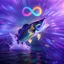 Placeholder: infinity symbol ∞ with vibrant powerful fish jumping out of the water, striking, neon, chiaroscuro, dramatic, captivating, powerful, fantasy, beautiful, octane render, 16k post-production, artstation: award-winning: atmospheric: commanding: fantastical: clarity: ultra quality: striking: brilliance: stunning colors: amazing depth; lens: f/11, 35mm