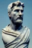 Placeholder: Ultra Realistic image, roman sculpture, white marble material, Lionel Messi, gold Laurel crown, miguel angel style, chisel style, emperor, waist up portrait, epic, celestial style, cinematic lighting, God light, god rays, 4k resolution, smooth details, ornate details, soft lighting, unreal engine 5, blue background.