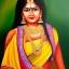 Placeholder: Full body portrait, painting, medium shot lady Mathura art