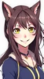 Placeholder: animated cat woman anime girl smiling