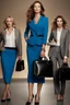 Placeholder: Jessalyn gilsig, Bridget Fonda, Sofia Vergara, Carol Vordeman, Mary Steenbergen and christina Hendricks as a really gorgeous woman in a female business suit carrying a briefcase - UHD, 8x10 digital photograph -colorful, playful, bright, vibrant, jewelry, calligraphic, dainty, ornate, flirtatious, Delicate, beautiful patterns, fairy tale background, dark blue and gray gradated background, fog, multicolored explosions of light