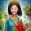 Placeholder: [s_346647903]-[gs_7]-[is_30]-bust of chinese girl hobbit, smiling, happy, symmetrical eyes, soft light, durian, bananas, insects, lamp, soft light, RTX, style Léon Frédéric