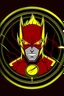 Placeholder: reverse flash lightning logo animated inside a medalion