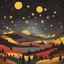Placeholder: Starry night with Yellow colours and Red colours