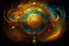 Placeholder: A digital painting with vibrant colors and a mystical atmosphere portrays the concept of the "Universal Law." It features bold and gold calligraphy on a parchment, with intricate cosmic symbols and celestial bodies surrounding it. The artwork evokes a surreal and spiritual essence, encompassing ancient wisdom and symbolic elements. It is a high-resolution piece that has gained popularity on Behance.