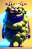 Placeholder: Big ice cream monster, smile, happy, gradient color fog. highly detailed, concept art, unreal engine 5, ray tracing, RTX, lumen lighting, ultra detail, volumetric lighting, 3d, finely drawn, high definition, high resolution.